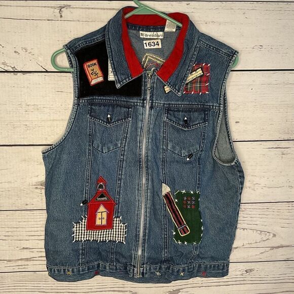 Y2K Denim‎ Vest School Full zip up - Picture 1 of 8
